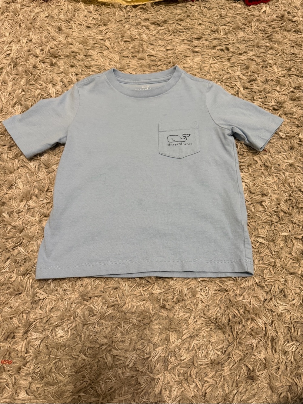 Vineyard Vines Boys Light Blue Pocket Tee with Whale Logo
